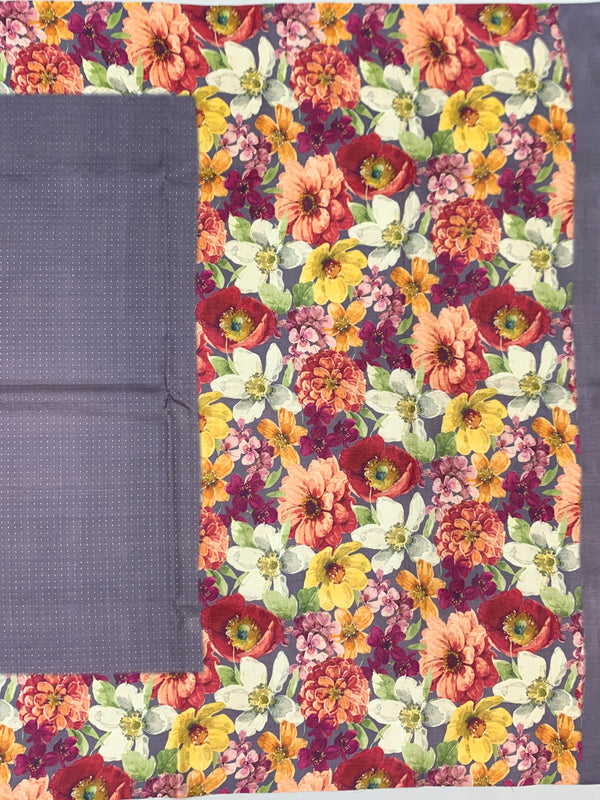 Floral Symphony Tussore Silk Saree in Dusty Mauve