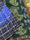 Gajji Silk Bandhani Saree Navy-Blue In Colour