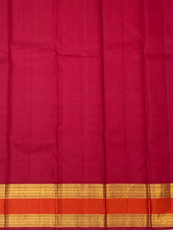 Brilliant Sky Blue & Magenta Kanjeevaram Silk Saree with Heavy Zari Pallu