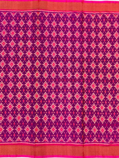 Jewel-Toned Purple & Rani Pink Rajkot Patola Silk Saree