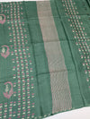 Exquisite Sea-Green Tussore Printed Saree with Gold Zari Accents
