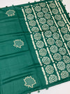 Exquisite Sea-Green Tussore Embroidery Saree