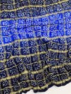 Gajji Silk Bandhani Saree Navy-Blue In Colour