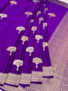 Royal Purple Mashru Silk Saree with Woven Tree Motifs & Zari Pallu