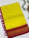 Gadwal Pattu Saree Lemon-Green In Colour