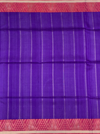 Vibrant Royal Purple & Pink Soft Silk Saree with Geometric Motifs