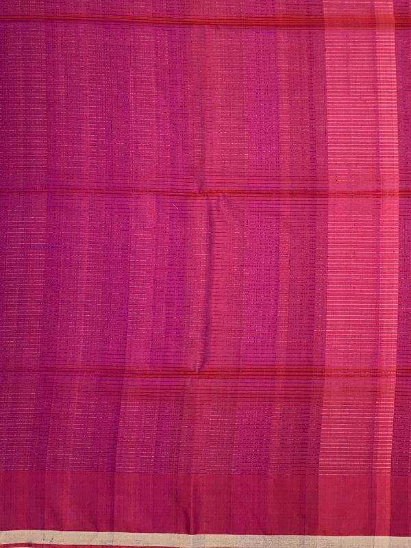 Vibrant Royal Purple & Pink Soft Silk Saree with Geometric Motifs
