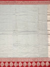 Regal Champagne & Red Banarasi Tissue Kora Silk Saree
