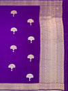 Royal Purple Mashru Silk Saree with Woven Tree Motifs & Zari Pallu