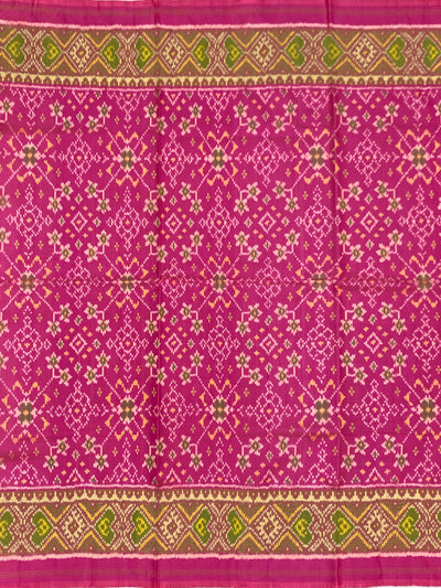 Vibrant Fuchsia Pink Rajkot Patola Silk Saree