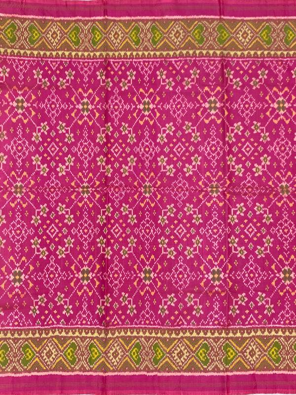 Vibrant Fuchsia Pink Rajkot Patola Silk Saree