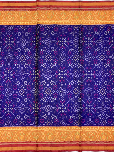 Royal Blue & Crimson Red Rajkot Patola Silk Saree