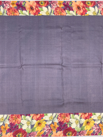 Floral Symphony Tussore Silk Saree in Dusty Mauve