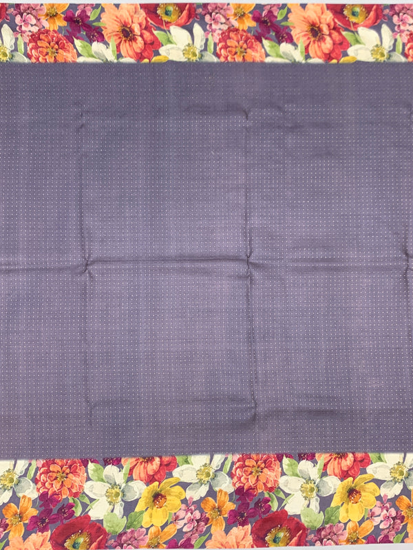 Floral Symphony Tussore Silk Saree in Dusty Mauve