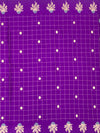 Royal Purple Banarasi Mashroo Saree with Grid & Tree Motifs