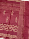 Timeless Grace In This Onion-Pink Tussore Printed Saree