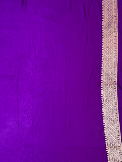 Royal Purple Mashru Silk Saree with Woven Tree Motifs & Zari Pallu