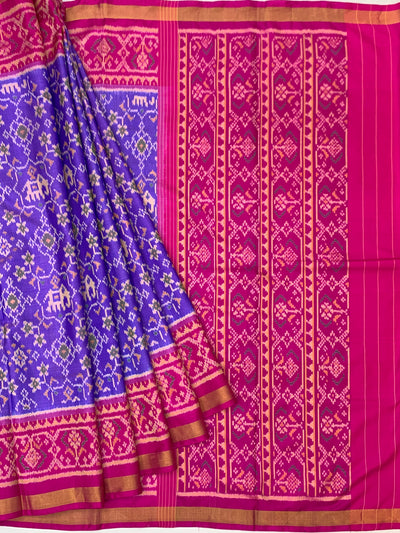 Royal Blue & Hot Pink Rajkot Patola Silk Saree