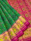 Emerald Green & Rani Pink Rajkot Patola Silk Saree