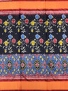 Jet Black & Crimson Red Rajkot Patola Silk Saree