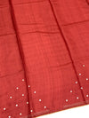 Radiant Red Tussore Saree with Aari Work