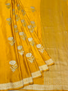 Radiant Mustard Yellow Mashru Silk Saree with Floral Buttas