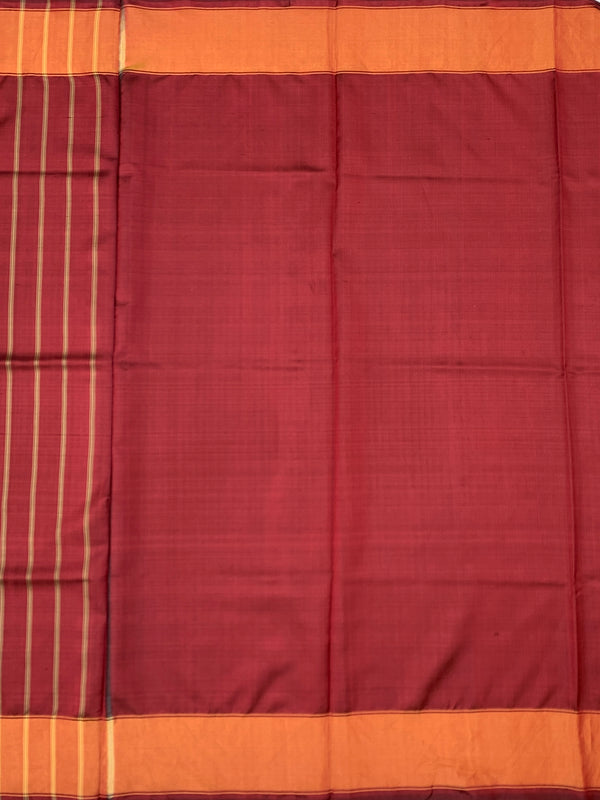 Jet Black & Crimson Red Rajkot Patola Silk Saree