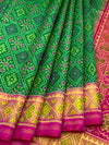 Emerald Green & Rani Pink Rajkot Patola Silk Saree