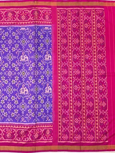 Royal Blue & Hot Pink Rajkot Patola Silk Saree