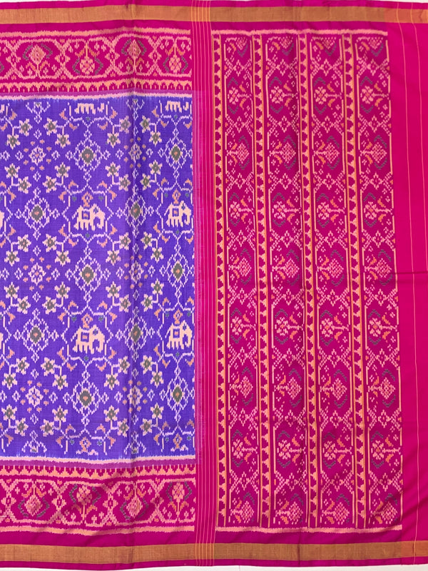 Royal Blue & Hot Pink Rajkot Patola Silk Saree