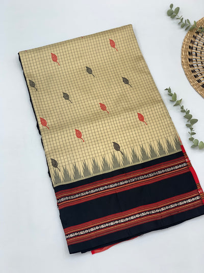 Gadwal Pattu Saree Beige In Colour