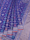 Royal Blue Meenakari Jangla Banarasi Silk Saree