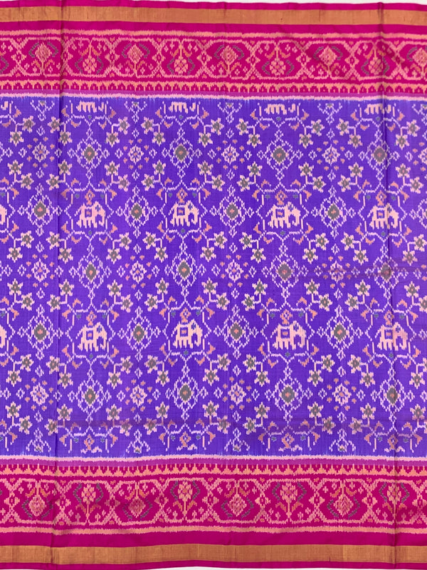 Royal Blue & Hot Pink Rajkot Patola Silk Saree