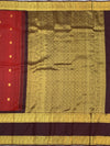 Regal Crimson Red & Deep Coffee Brown Kanjeevaram Silk Saree