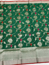 Zari Kota Saree Bottle-Green In Color