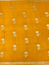 Radiant Mustard Yellow Mashru Silk Saree with Floral Buttas