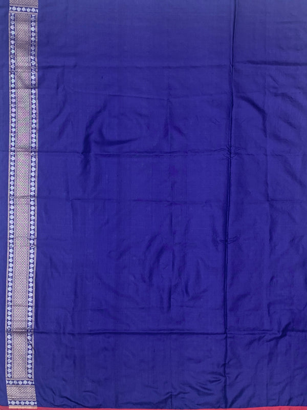 Royal Blue Meenakari Jangla Banarasi Silk Saree