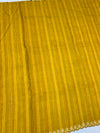 Exquisite Mustard Yellow Tussar Applique Work Saree