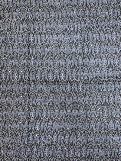 Charcoal Grey Tussore Silk Saree