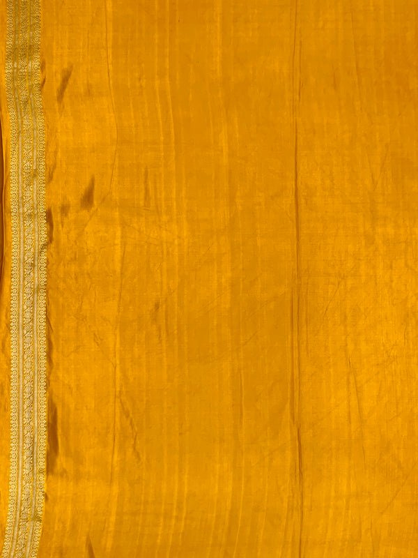 Radiant Mustard Yellow Mashru Silk Saree with Floral Buttas