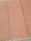 Elegant Peach Floral Mashru Silk Saree with Zari Border