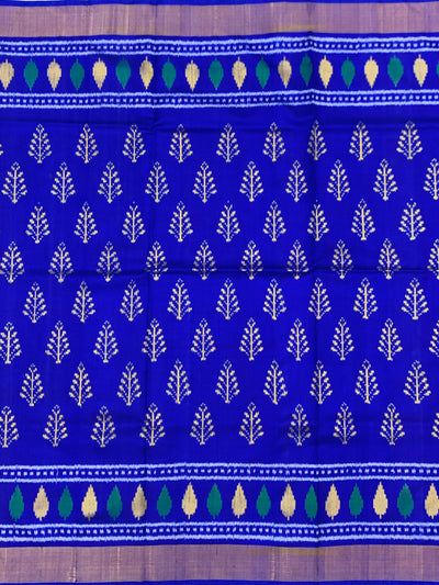 Royal Blue & Emerald Green Rajkot Patola Silk Sare