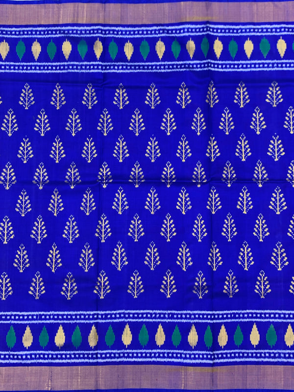 Royal Blue & Emerald Green Rajkot Patola Silk Sare