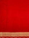Classic Crimson Red Mashru Silk Saree with Scalloped Zari Border