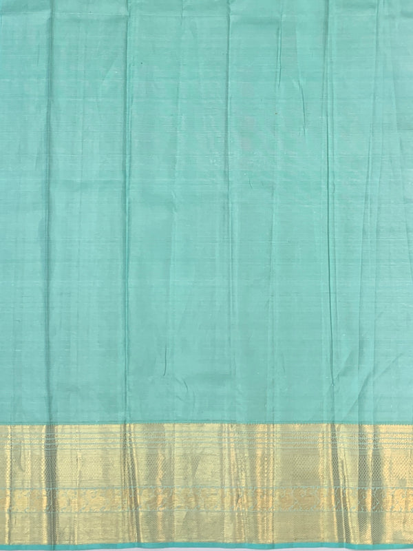 Vibrant Fuchsia Pink & Mint Green Kanjeevaram Silk Saree