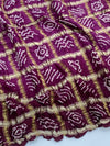 Gajji Silk Bandhani Saree Wine In Colour