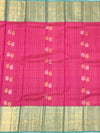 Vibrant Fuchsia Pink & Mint Green Kanjeevaram Silk Saree