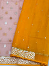 Zari Kota Saree Peach In Color