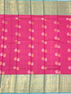 Vibrant Fuchsia Pink & Mint Green Kanjeevaram Silk Saree