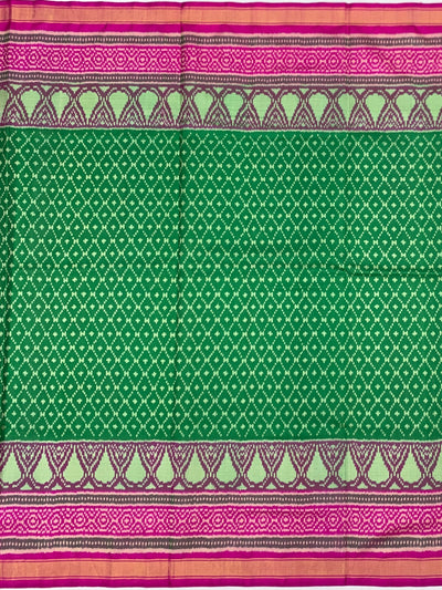 Emerald Green & Magenta Pink Rajkot Patola Silk Saree